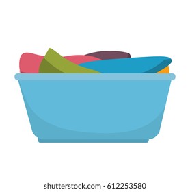 laundry basket with clothes