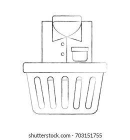 laundry basket with clothes