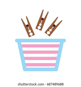 laundry basket with clothespin