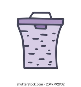 laundry basket color vector doodle simple icon