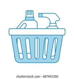laundry basket with detergent bottle
