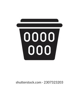Laundry Basket Filled Icon Vector Illustration