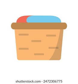Laundry basket flat icon design vector illustration
