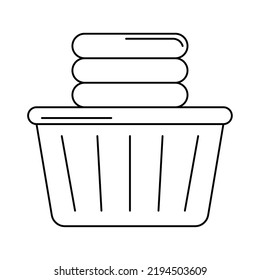 laundry basket with folded towels