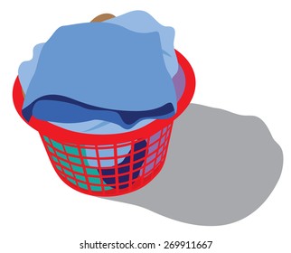 laundry basket full of garments