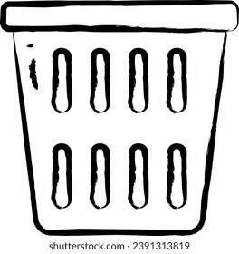 Laundry Basket hand drawn vector illustration