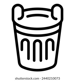 Laundry basket with handles icon outline vector. Plastic hamper. Apparel clothes bin