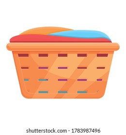 Icono de la canasta de lavado. Dibujo del icono del vector de la cesta de la lavandería para el diseño web aislado en fondo blanco