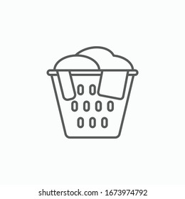 laundry basket icon, clothes basket vector
