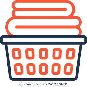 Laundry Basket Icon Color Line Vector Illustration