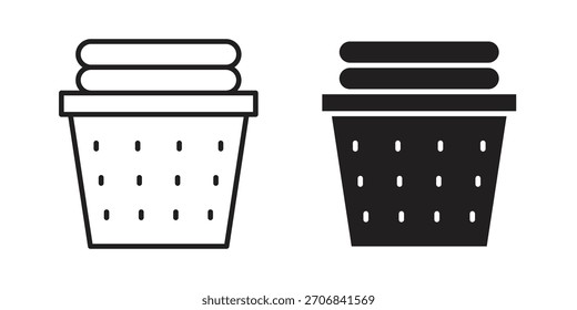 Laundry basket icon concept outline symbol design. Simple element illustration.