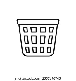 Laundry basket icon Isolated flat vector in outline