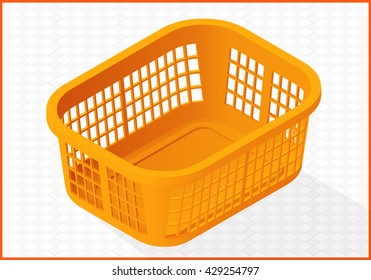 Laundry Basket Icon Isometric Perspective View Flat Vector 3d Illustration