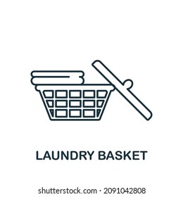 Laundry Basket icon. Line element from bathroom collection. Linear Laundry Basket icon sign for web design, infographics and more.