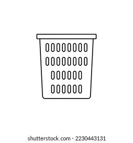 Icono de canasta de línea en el icono de estilo de línea, aislado en fondo blanco