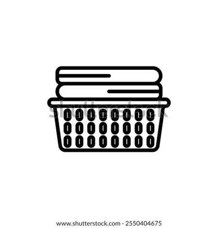 Laundry basket icon linear logo isolated