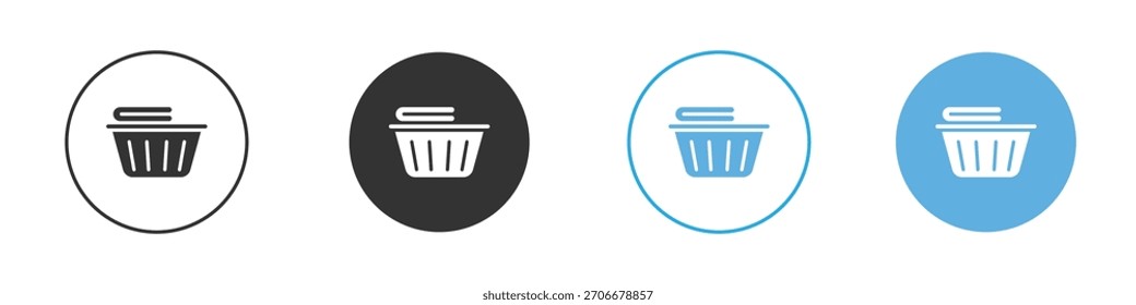 Laundry basket icon Logo Template Design set
