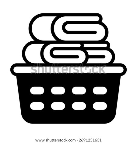 Laundry Basket Icon Mixed Style Vector Illustration