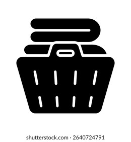 Laundry basket icon on white background
