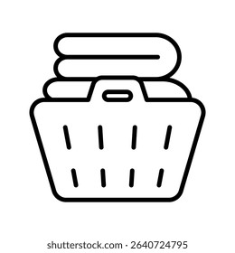 Laundry basket icon on white background