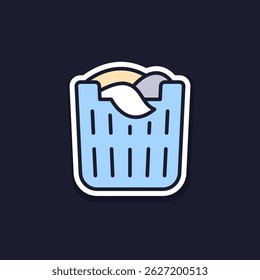 Laundry basket icon with outline