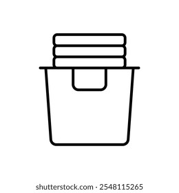 Laundry basket icon Outline set in black and white color