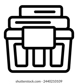 Laundry basket icon outline vector. Dirty clothes bucket. Household hamper container