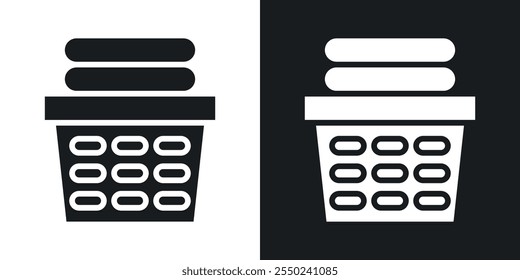 Laundry basket icon pack in black color.