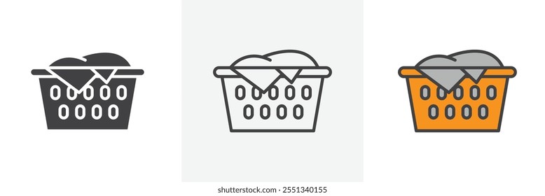Laundry basket icon pack. Vector illustration. EPS10