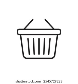 Laundry basket icon Simple thin outline