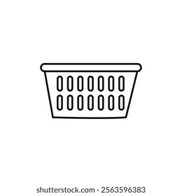 Laundry basket icon Simple thin line flat symbol