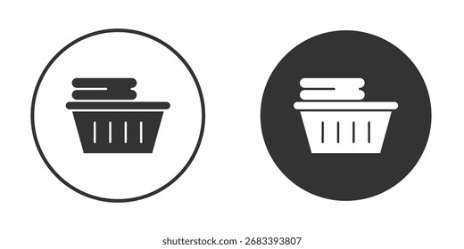 Icono de la cesta de lavandería, símbolo, pictograma de Vector. Ilustración de elemento simple.