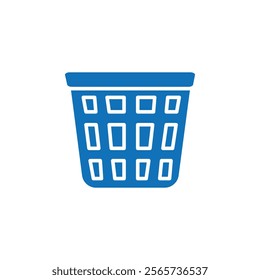 Laundry basket icon Thin line illustration set