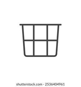 Laundry basket icon Thin outline art symbol