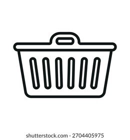 Icono de la cesta de lavandería en diseño plano de moda