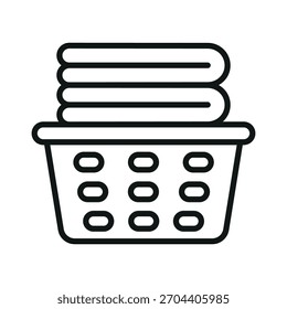 Icono de la cesta de lavandería en diseño plano de moda