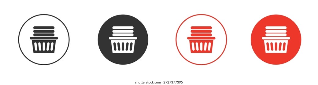 Icono de la cesta de lavandería para ui o ux aislado en blanco para el App móvil, editable