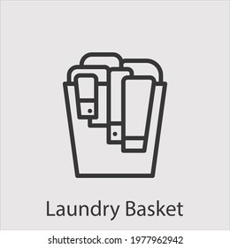 laundry basket icon vector icon.Editable stroke.linear style sign for use web design and mobile apps,logo.Symbol illustration.Pixel vector graphics - Vector