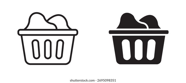 Ícone da cesta de lavandaria, ilustração vetorial .