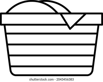 Imagen vectorial del icono de la canasta de lavado. También se puede usar para aplicaciones web, aplicaciones móviles y medios impresos.