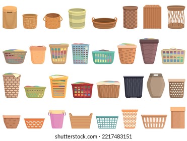 Colorful Silhouette Of Laundry Basket With Heap Of Clothes Vector  Illustration Royalty Free SVG, Cliparts, Vetores, e Ilustrações Stock.  Image 84473952.