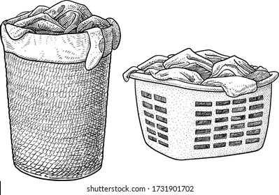 Laundry basket illustration 