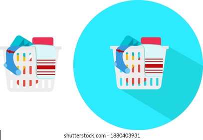 Cesta de lavado , ilustración, vector sobre fondo blanco.