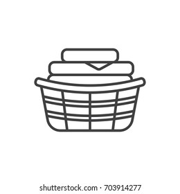 Laundry Basket Line Icon.