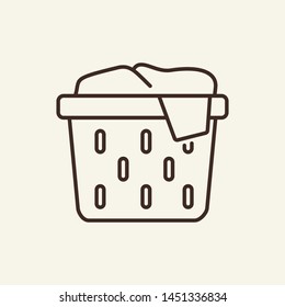 Laundry basket line icon. Dirty clothes, launderette, clean clothes. Laundry concept. Vector illustration can be used for topics like service, hygiene, housework