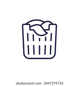 Laundry basket line icon on white