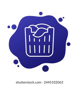 Laundry basket line icon for web