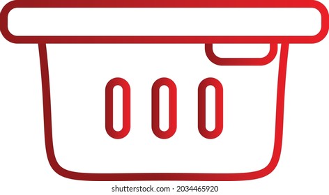 Laundry Basket Line Inverted Vector Line Icon Design
