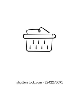 Laundry Basket Line Style Icon Design
