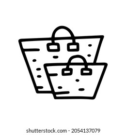 laundry basket line vector doodle simple icon